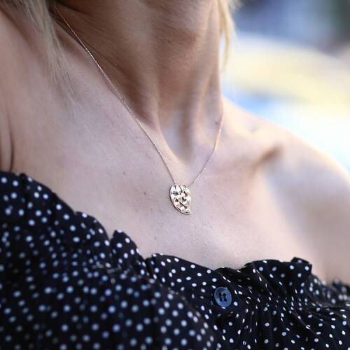 By Golden House - İç İçe Kalp Kolye