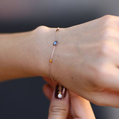 By Golden House - İki Kalp Bir Göz Bileklik