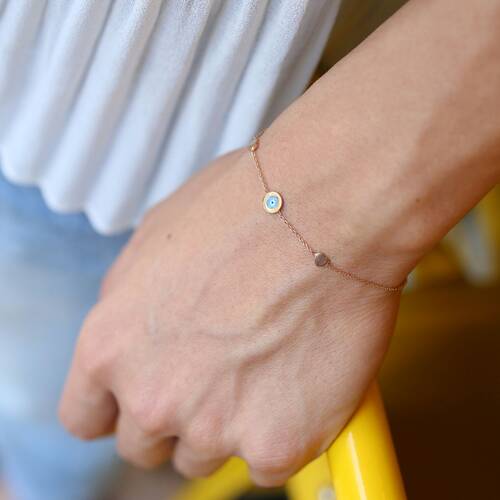 By Golden House - İki Kalp Bir Göz Bileklik (1)