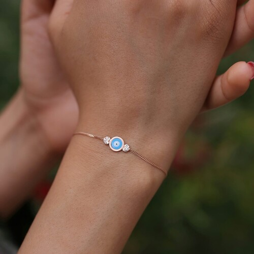 By Golden House - İki Kalp Mineli Bileklik