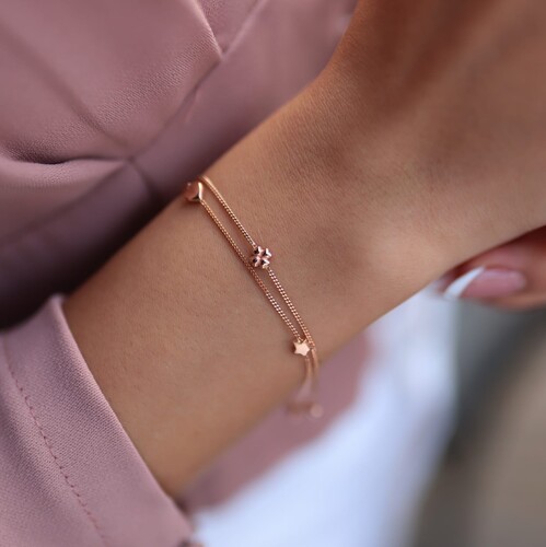 By Golden House - İki Sıra Şans Bilekliği