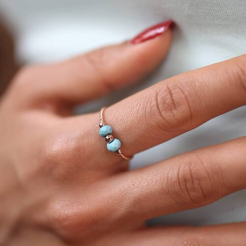 By Golden House - iki Toplu Firuze Yüzük (1)