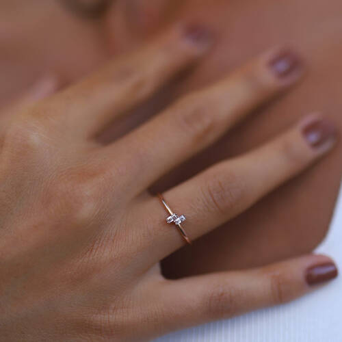 By Golden House - İkili Baget Yüzük