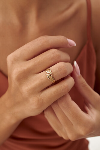 By Golden House - İkili Yaprak Yüzük By Golden House - İkili Yaprak Yüzük