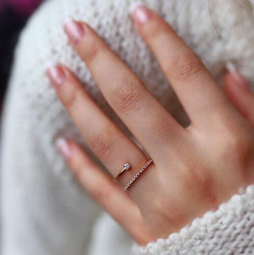 By Golden House - İkili Yarım Tur Yüzük