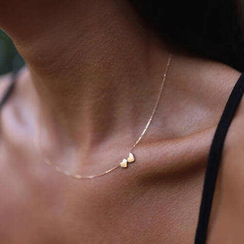 By Golden House - İkiz Kalp Kolye