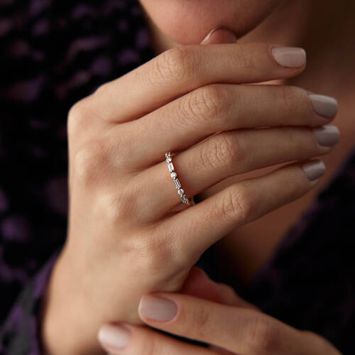 By Golden House - İlya Yarım Tur Pırlanta Yüzük