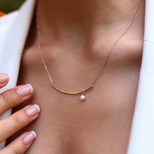 By Golden House - İnci Tel Kolye