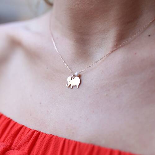 By Golden House - İncili Fil Kolye