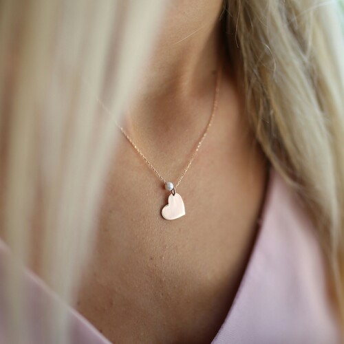 By Golden House - İncili Kalp Kolye By Golden House - İncili Kalp Kolye