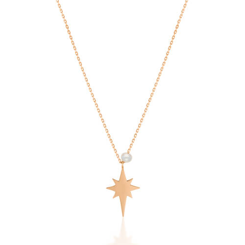 By Golden House - İncili Kutup Yıldızı Kolye