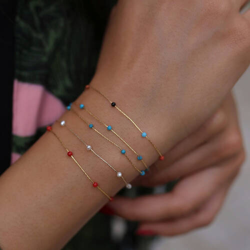 By Golden House - İtalyan Renkli Taşlı Bileklik By Golden House - İtalyan Renkli Taşlı Bileklik