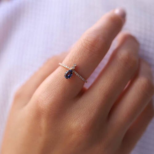 By Golden House - Juliet Safir Pırlanta Yüzük (1)