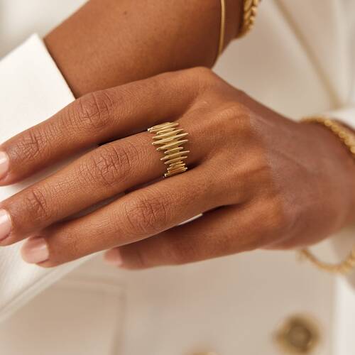 By Golden House - Kaira Zikzak Yüzük