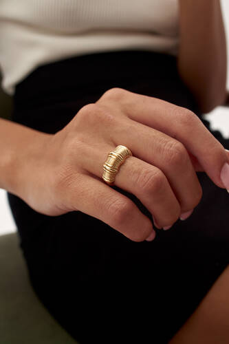 By Golden House - Kalın Dome Kemik Yüzük (1) By Golden House - Kalın Dome Kemik Yüzük (1)