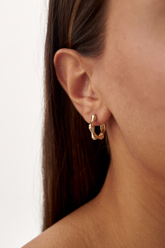 By Golden House - Kalın Kemik Halka Küpe By Golden House - Kalın Kemik Halka Küpe