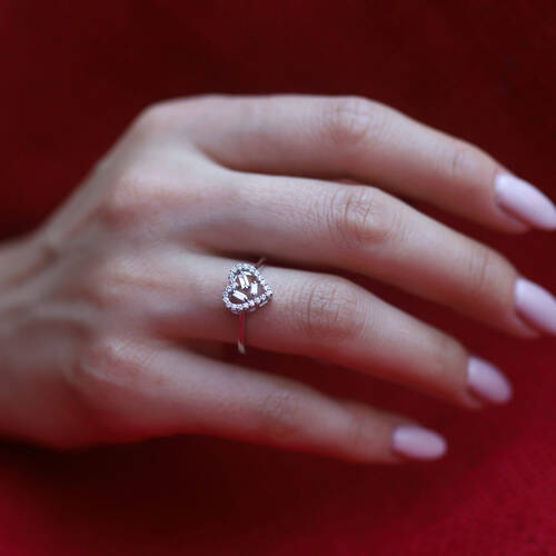 By Golden House - Kalp Baget Pırlanta Yüzük (1)