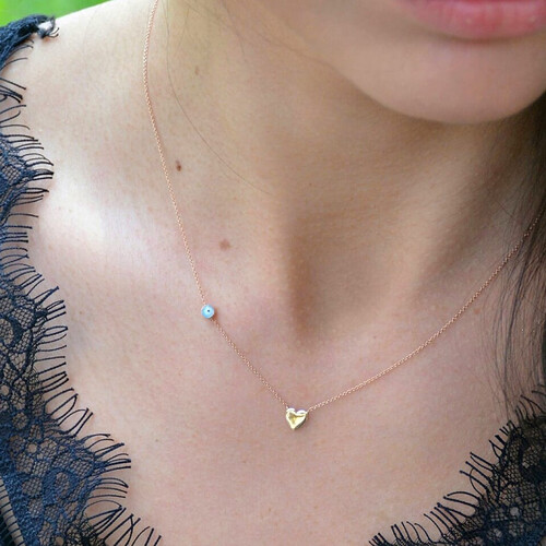 By Golden House - Kalp Mine Göz Kolye