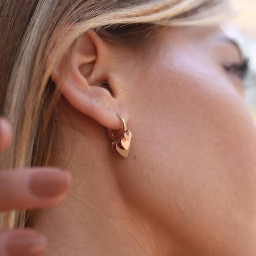 By Golden House - Kalp Sallantılı Küpe