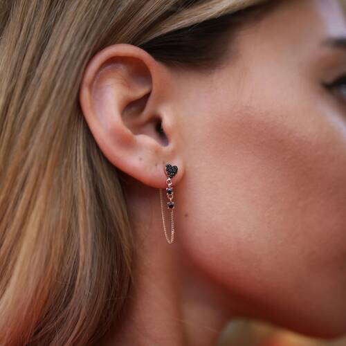 By Golden House - Kalp Zincirli Küpe (1)