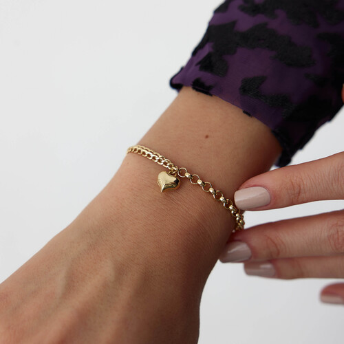 By Golden House - Kalpli Doç Künye Bileklik By Golden House - Kalpli Doç Künye Bileklik