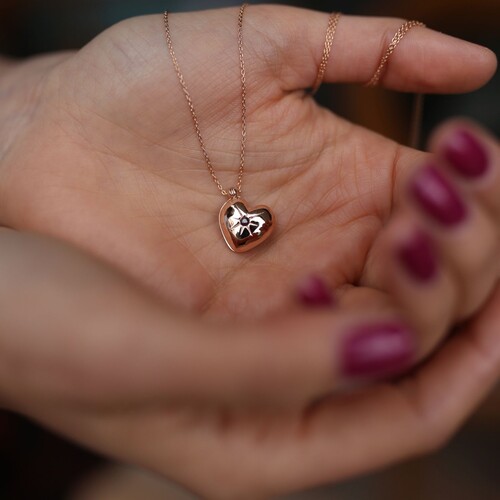 By Golden House - Kapaklı Kalp Kolye