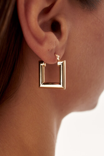 By Golden House - Kare Halka Küpe By Golden House - Kare Halka Küpe