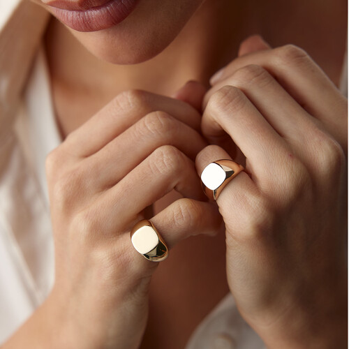 By Golden House - Kare Şövalye Yüzük