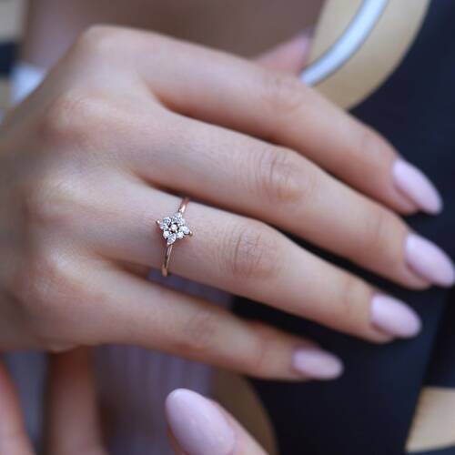 By Golden House - Karo Markiz Pırlanta Yüzük (1)