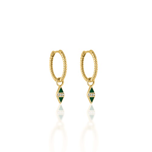 By Golden House - Karo Sallantılı Burgu Halka Küpe