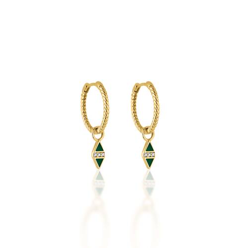 By Golden House - Karo Sallantılı Burgu Halka Küpe