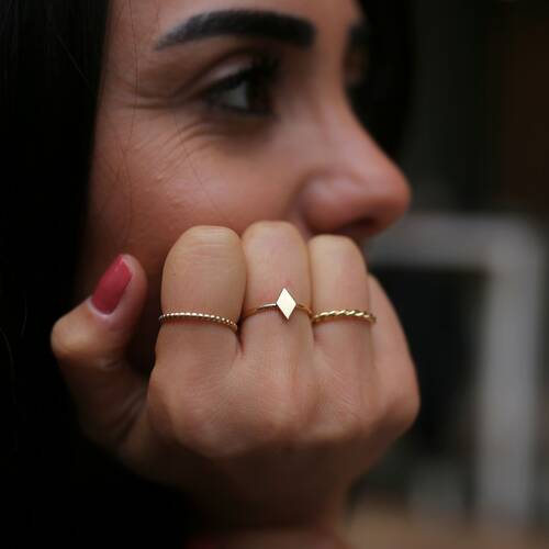 By Golden House - Karo Yüzük Kombin