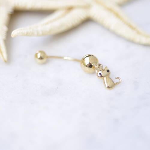 By Golden House - Kedi Göbek Piercing
