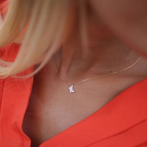 By Golden House - Kelebek Kolye