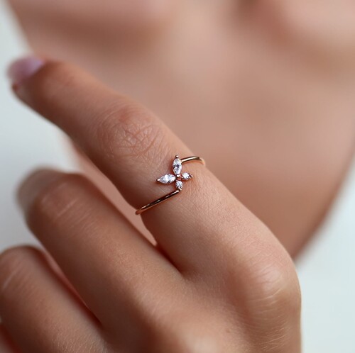 By Golden House - Kelebek Markiz Yüzük By Golden House - Kelebek Markiz Yüzük