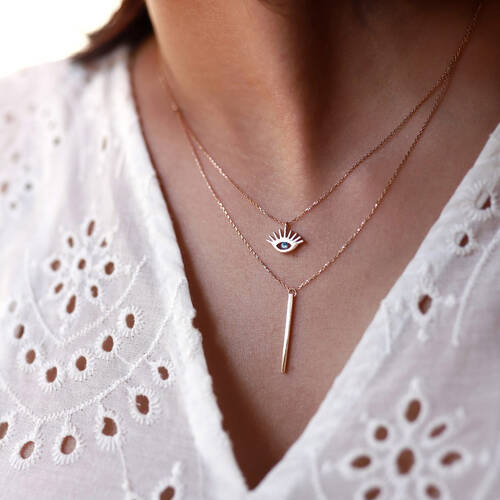 By Golden House - Kirpik ve Kibrit Çöpü Kolye