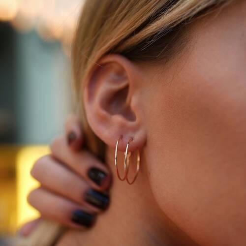 By Golden House - Klasik Halka Küpe