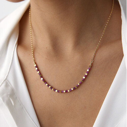 By Golden House - Kök Yakut Taşı Kolye