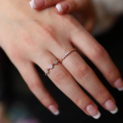 By Golden House - Koronet Tria Kombin Yüzük