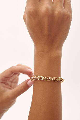 By Golden House - Köşeli Oval Doç Bileklik