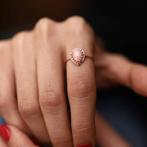 By Golden House - Kraponya Damla Mercan Yüzük (1) By Golden House - Kraponya Damla Mercan Yüzük (1)