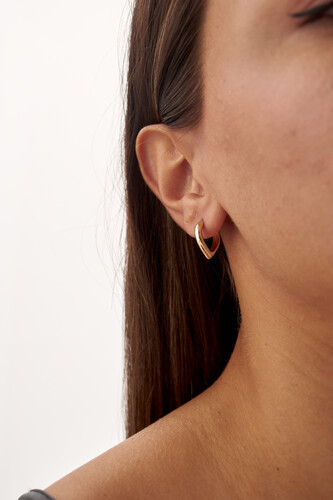 By Golden House - Küçük Kalp Halka Küpe By Golden House - Küçük Kalp Halka Küpe