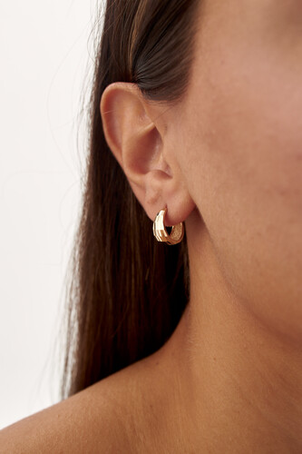 By Golden House - Küçük Prizma Halka Küpe By Golden House - Küçük Prizma Halka Küpe