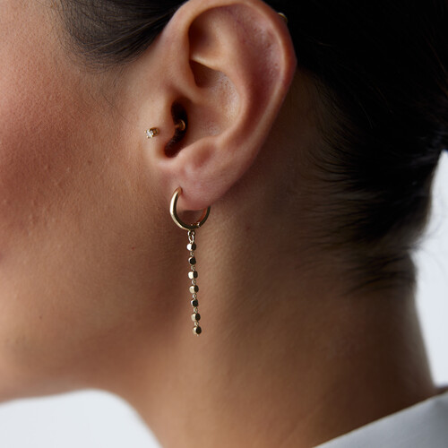 By Golden House - Küp Sallantılı Halka Küpe By Golden House - Küp Sallantılı Halka Küpe