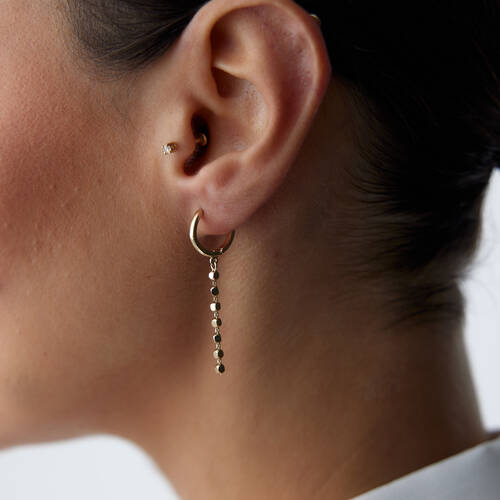 By Golden House - Küp Sallantılı Halka Küpe