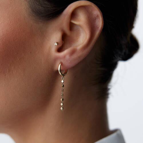 By Golden House - Küp Sallantılı Halka Küpe (1)