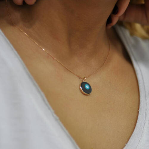 By Golden House - Lacivert Mine Nazar Kolye