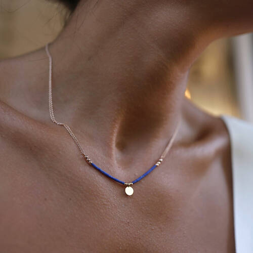 By Golden House - Lapis Tek Pullu Kolye