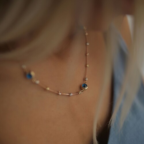 By Golden House - Lazer Toplu Camgöz Kolye (1) By Golden House - Lazer Toplu Camgöz Kolye (1)