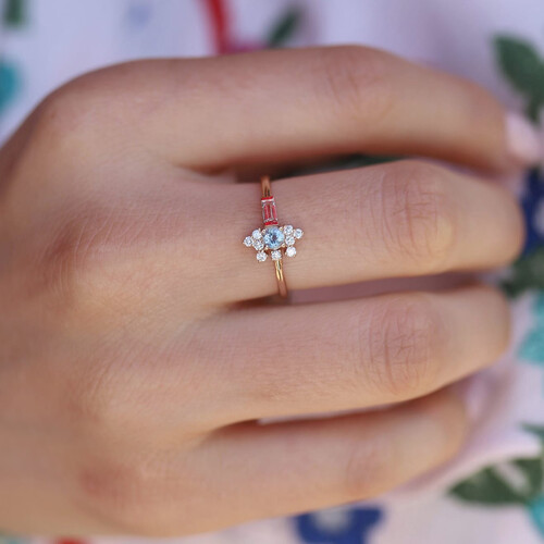 By Golden House - Linda Aquamarin Pırlanta Yüzük (1) By Golden House - Linda Aquamarin Pırlanta Yüzük (1)